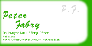 peter fabry business card